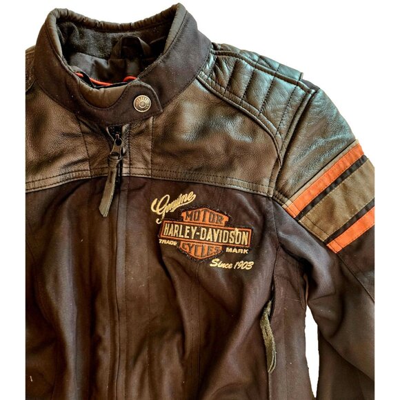 Harley Davidson Women’s Riding Jacket Leather Textile Medium 98165-18VW BAGS1 - Picture 2 of 6